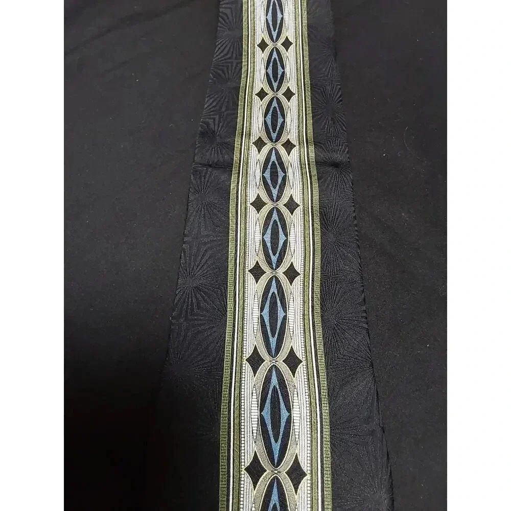 Mens Tie by Rustica 100% Imported Silk Black with Design